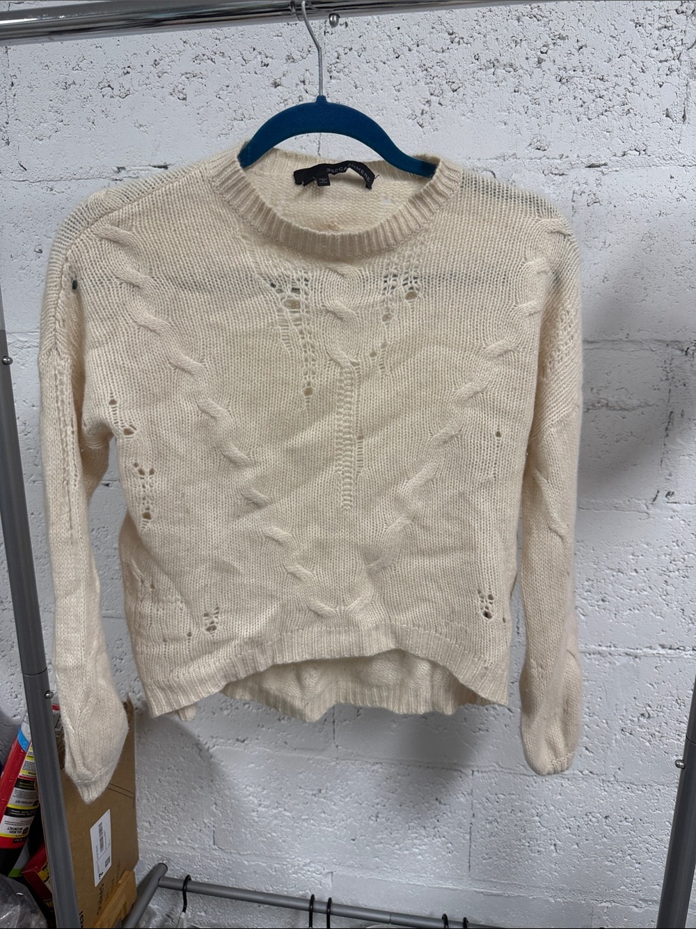 Cream Cable-Knit Women's Sweater - 360 Cashmere - Size XS Long Sleeve